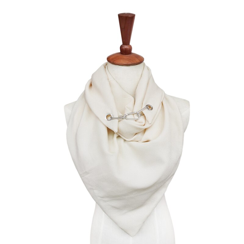 Echarpe kæde smykker halskæde massiv silke kvinder tørklæde kvindelige foulard vikler bløde poncho sjaler: Elfenben
