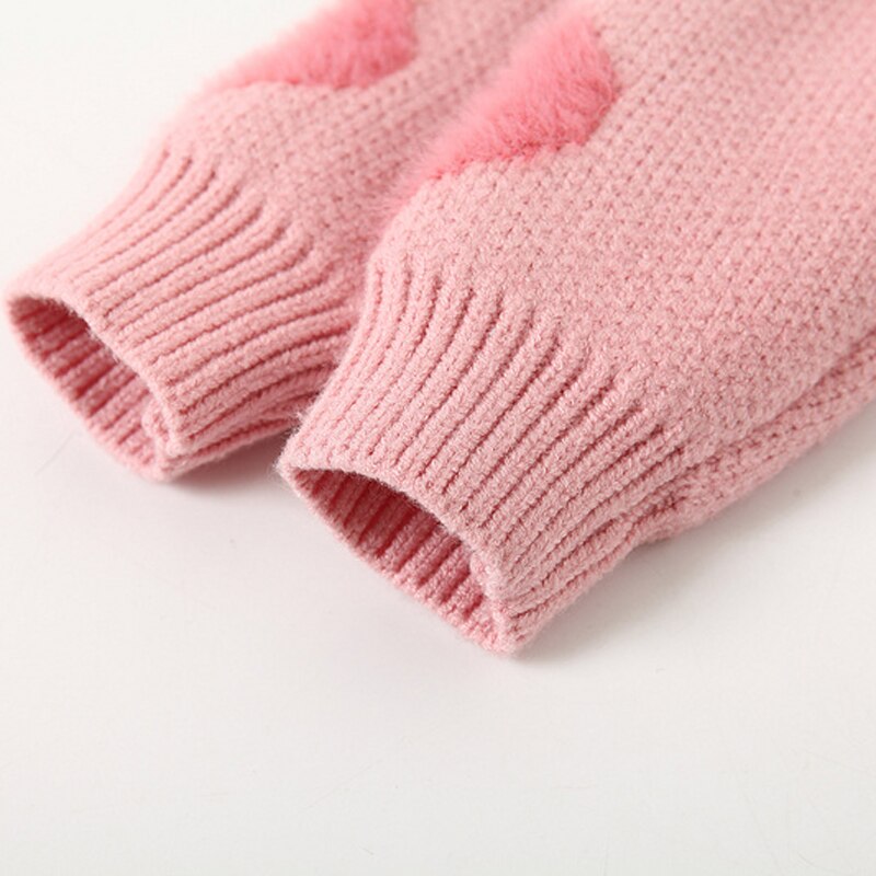 Kimocat Baby Mädchen Lange-Ärmeln zur Seite fahren, Rosa Liebe Lange Ärmeln Strickjacke, herbst Und Winter Baby Kleidung 6 Monate-3 Jahre