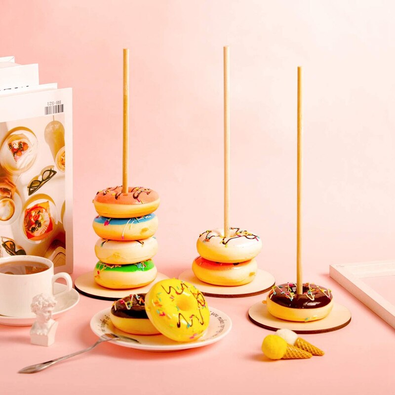 Présentoir à donuts en bois, porte-donuts, support à Dessert pour mariage, anniversaire, fournitures de fête, décoration de fête prénatale