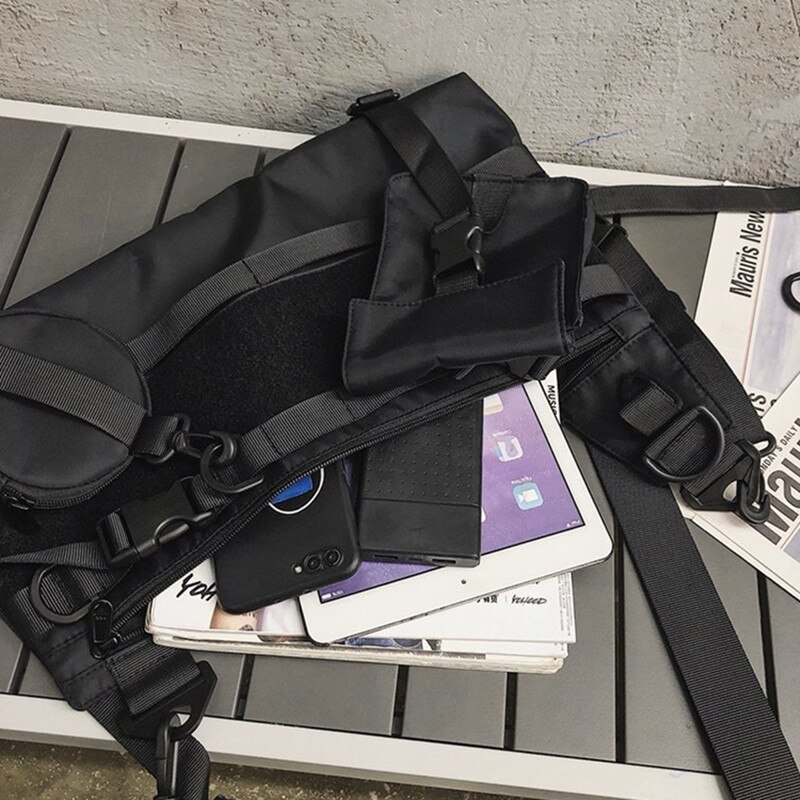 Nicho design japonês escuro vento funcional saco de ferramentas retro mensageiro saco coréia ins rua mensageiro saco grande capacidade