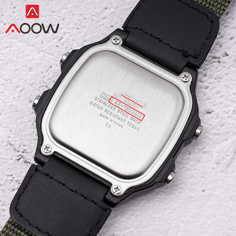 Correa de cuero de nailon para reloj Casio, correa de repuesto de lona de 18mm, hebilla de acero inoxidable para AE-1200WH, AQ-S810W, MRW-200