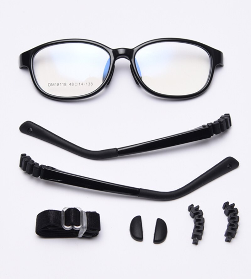 Peekaboo różbyć winnym silikonowe okulary dla dzieci optyczne kwadratowe niebieskie światło blokujące dziewczyny optyczne okulary ramka dla dzieci prezenty dla chłopca: czarny z jasny