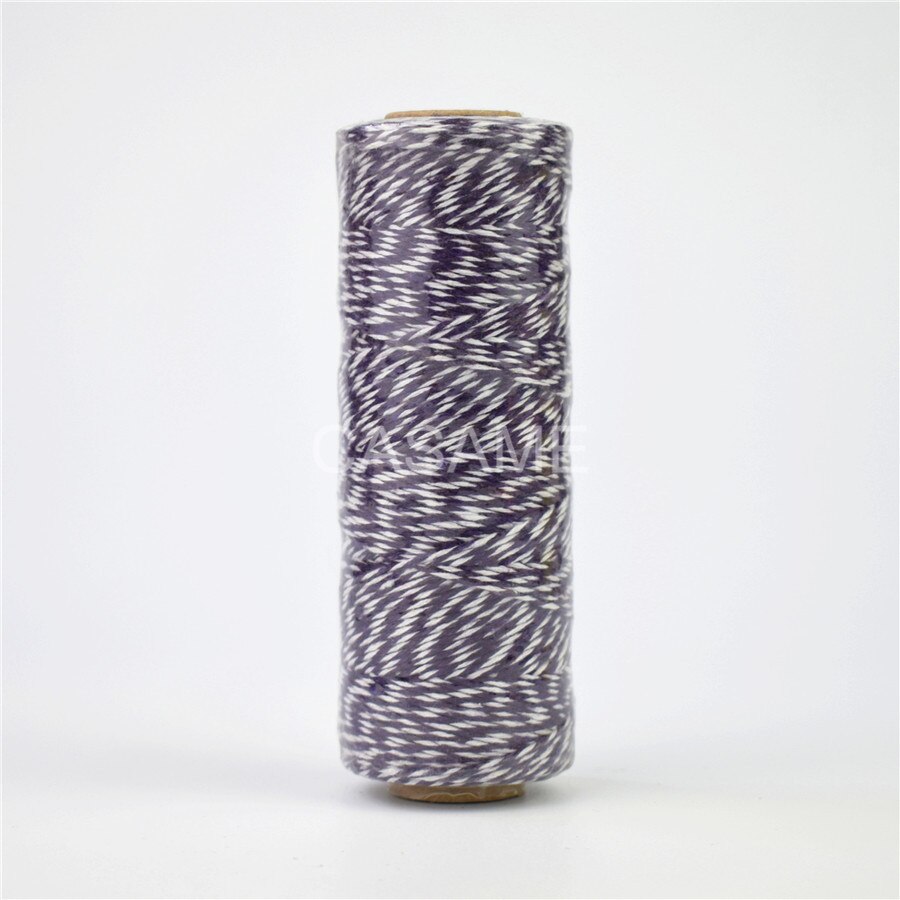 100% natural cotton rope 4ply (100Yards) 1pcs thin Bakers twine color baker twine silver gold red pink cotton string color: dark purple