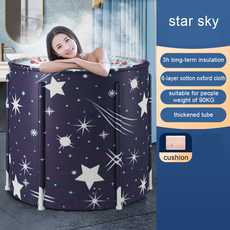 Cubo de bañera plegable portátil, gran capacidad, baño de hielo, ducha de invierno, instalación gratuita, baño para adultos y bebés: Rojo