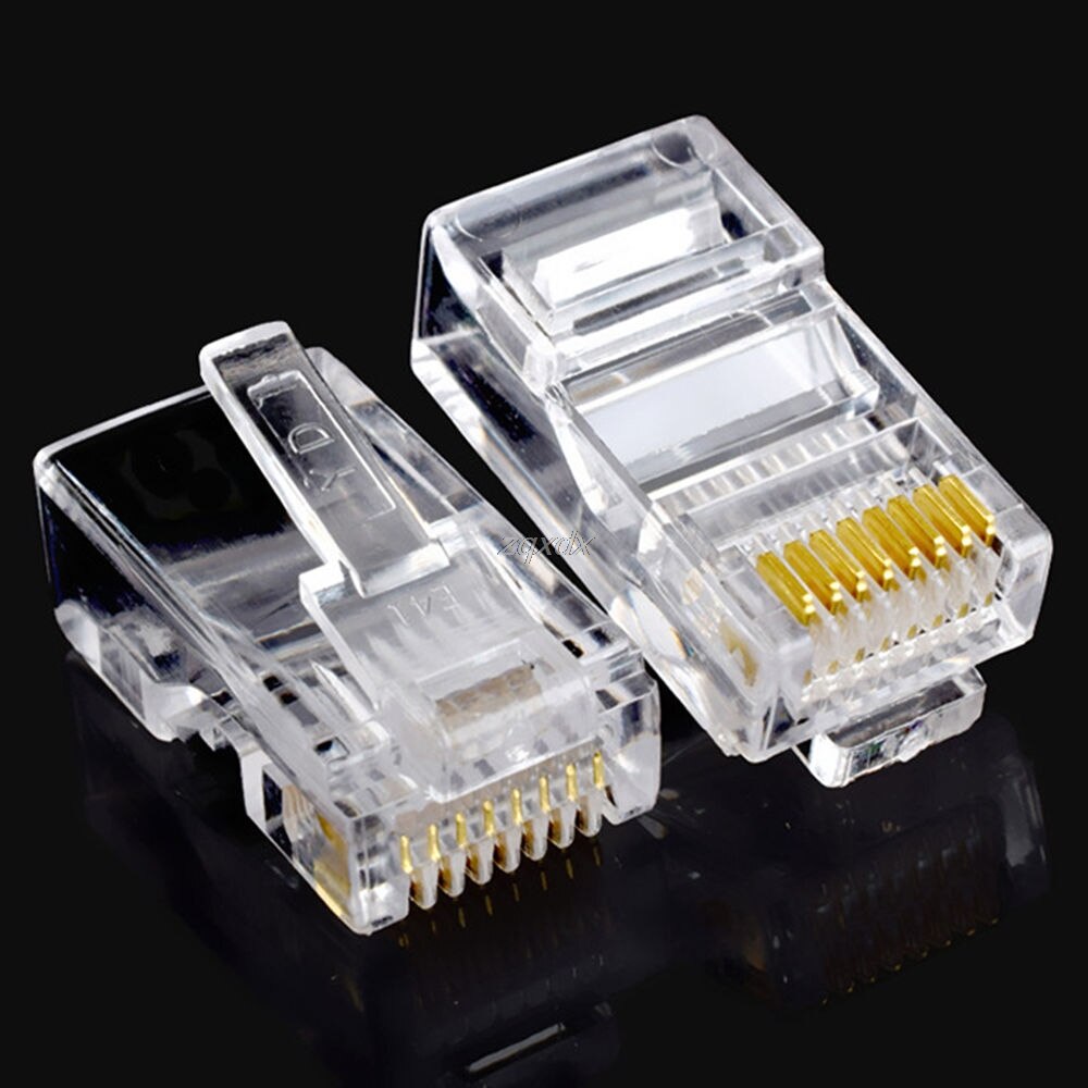 25 un plugue modular rede rj45 banhada a ouro tomada modular cat5 cat cat5e conector novo whosale e envio direto