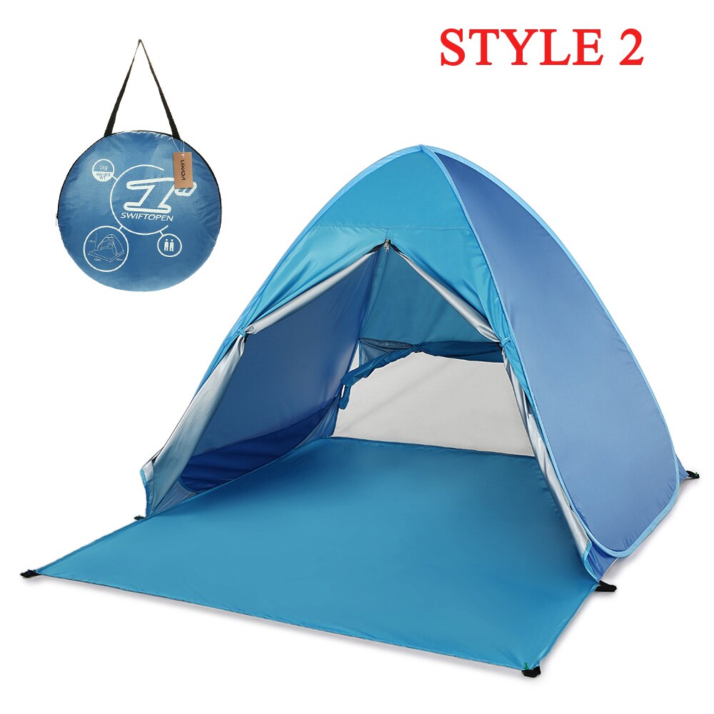 Lixada Automatico Tenda Protezione UV Outdoor Tenda Da Campeggio Istantanea Pop Up Tenda Della Spiaggia Leggero Ripari Per Il Sole Tende Cabana Tenda: style 2 blue