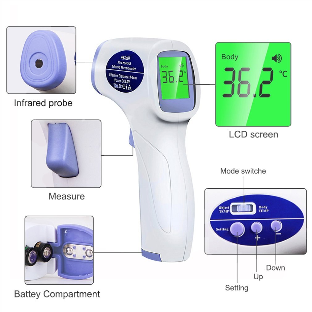 Infrarot Nicht-kontaktieren Stirn Temperatur Instrument Genaue Messung Handheld Bequem Thermodetector