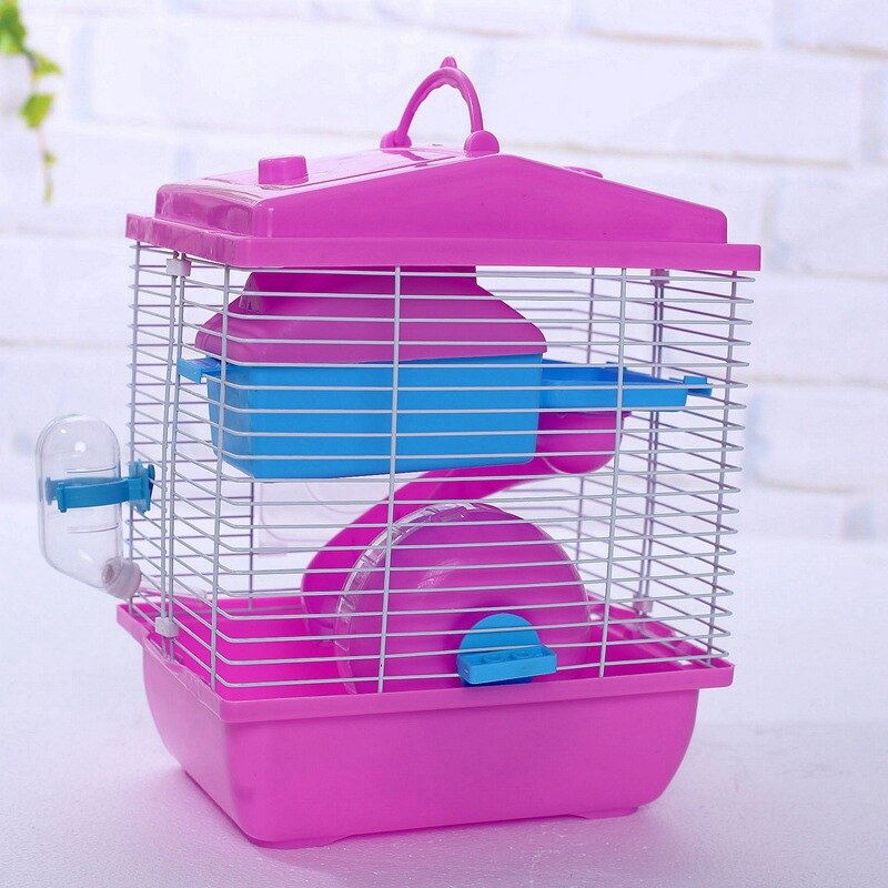 kjæledyr bur hamster hytte med gjennomsiktig takvindu dobbeltlags hus til hamster gylden hamster kjæledyr
