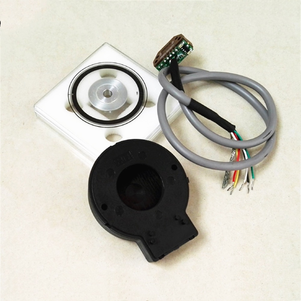 CALT 56mm micro rotary encoder module 12 15mm hole shaft line driver output DC 5V PD56 cable side