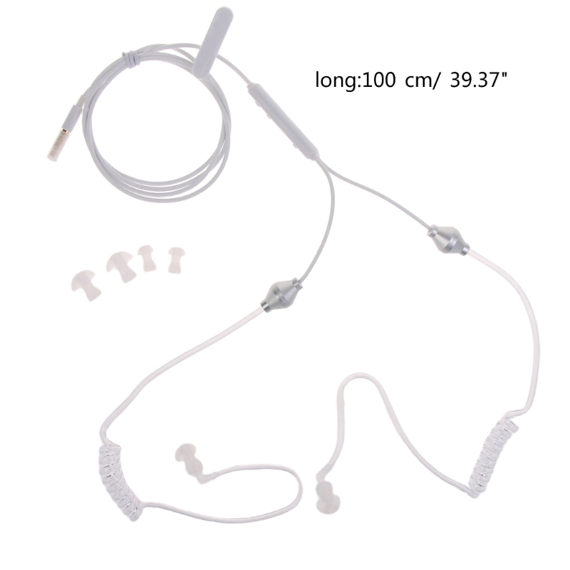 Stereo 3.5mm Air Tube Earphone Anti-Radiation Binaural Headset Noise-reduction Earbud with Built-in Microphone