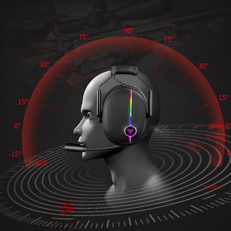 SUTAI V11 Game Headset 7.1 Headset Computer Headset RGB Lamp ENC Noise Reduction Headset 6 Speakers