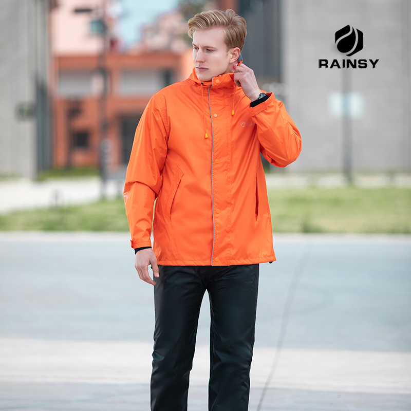 Thick Hiking Reusable Cycling Hooded Raincoats Cycling Rain Suit Outdoor Raincoat Adult Regenjas Mannen Rain Gear BK50YY: XXXL