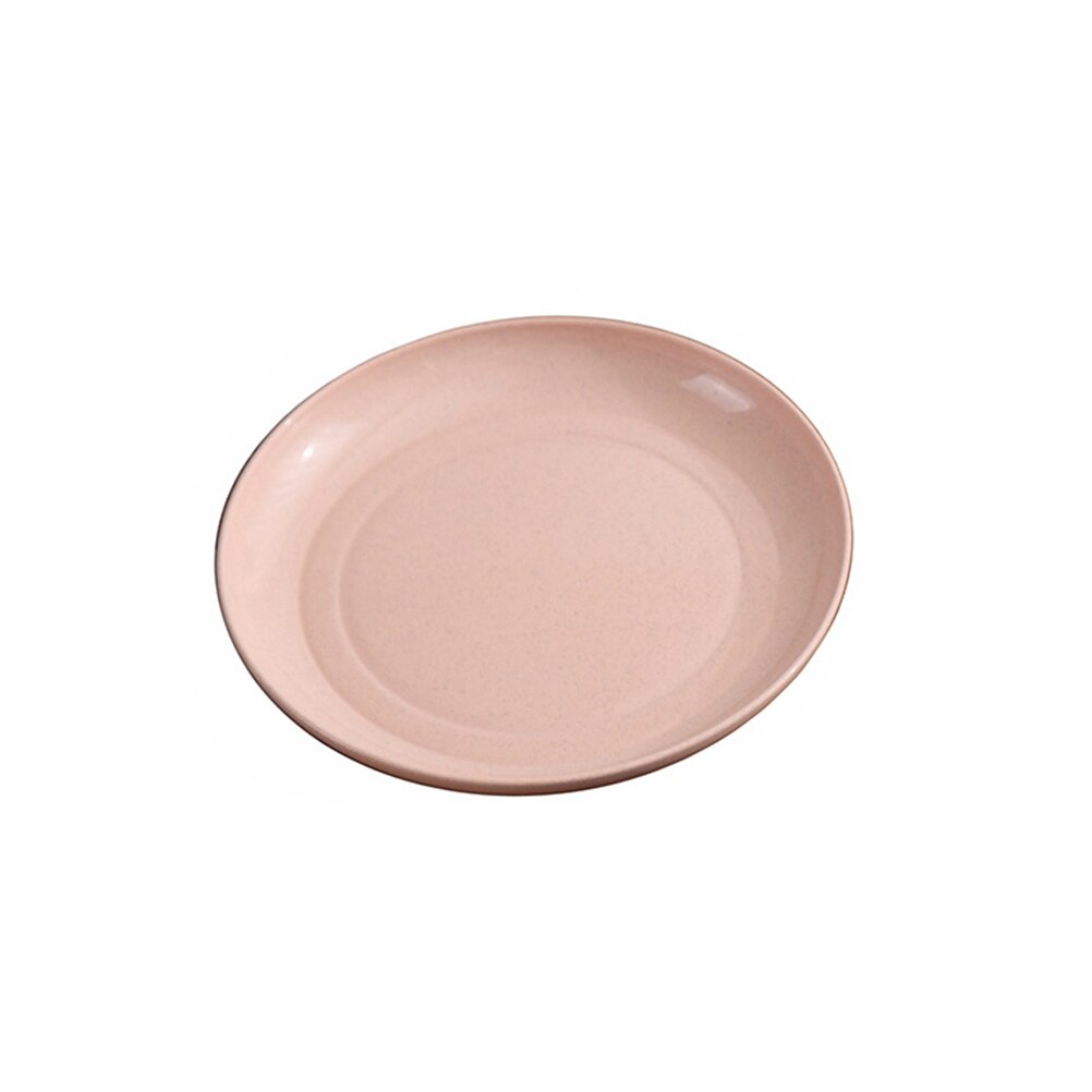 5pcs/set Wheat Straw Plates in Various Color Eco-Friendly Simple Dishes Safe Dinnerware