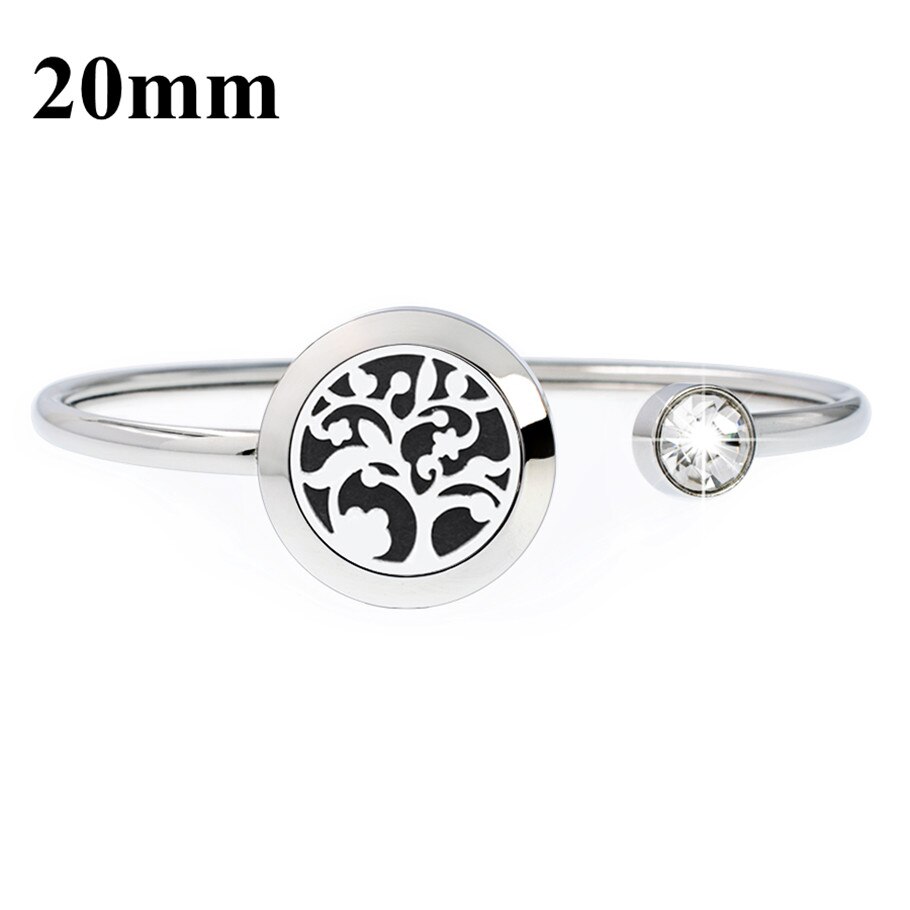 20mm 316L stainless steel Magnetic Aromatherapy locket Essential oil diffuser bangles bracelet free 10pcs pads: GQ151