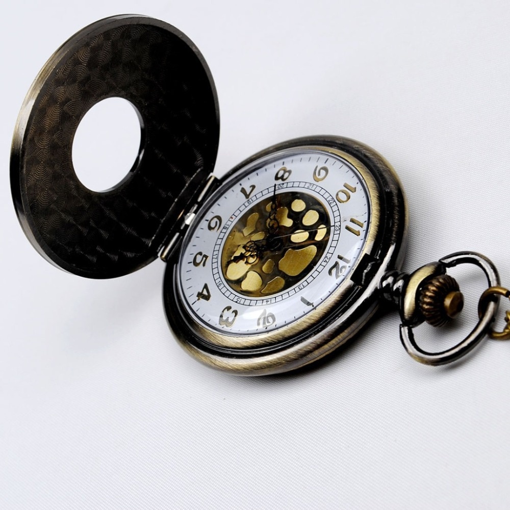 Ausuky Vintage Quarz Retro Steampunk Taschenuhr Kette