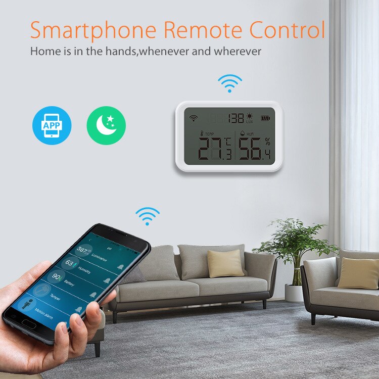 Tuya Zigbee Temperature Humidity Sensor Lux Light Detector Hygrometer Thermometer smart life Work Tuya Zigbee Hub Smart Home3.0