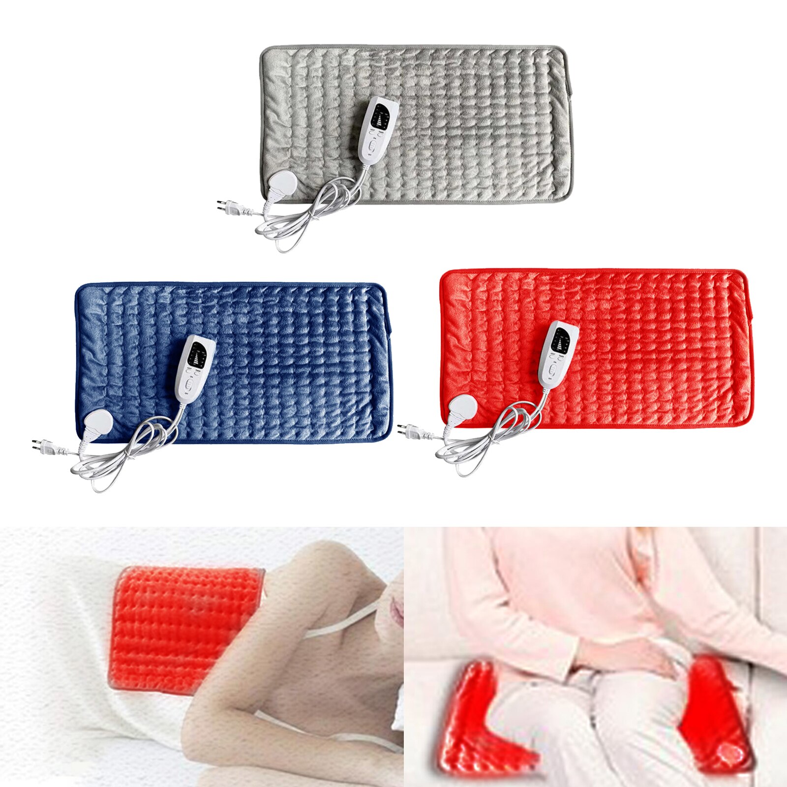 Almohadillas eléctricas de calor, calentador para hombros, cuello, columna vertebral, alivio del dolor, relajante, tensión muscular, Apagado automático, EE. UU.