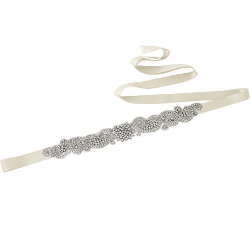 Topqueen S366 Koninklijke Medaille Ambachtelijke Bruid Riem India Kant Bridal Riemen Hand Made Wedding Sjerpriem Kralen Riem Voor Bruiloft jurk: Ivory