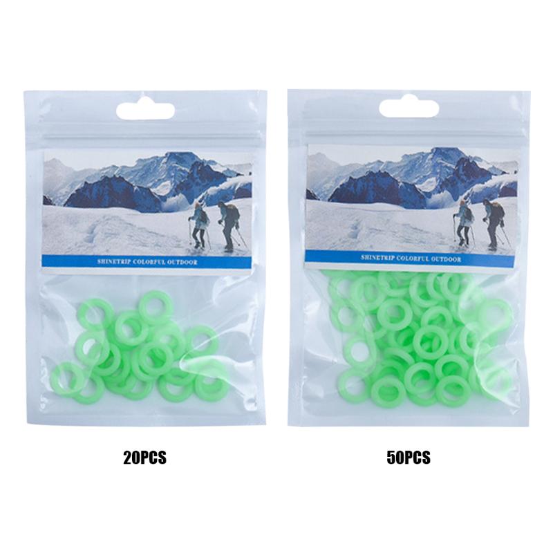 20/50x Zelt Nagel Fluoreszierende Ringe Silikon Leuchtenden Multifunktions Ring für draussen Camping Zelt Zubehör
