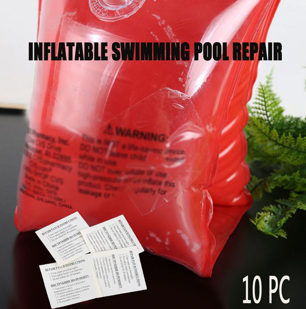 10pcs Swimming Float Repair Kit Puncture Repair Patch Glue Kit Adhesive For Inflatable Toy Pools Float Air Bed Dinghies #YL10: Default Title