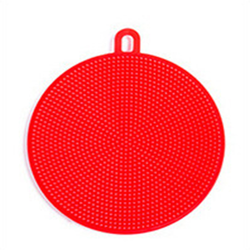 Esponja antibacteriana de silicona para lavar platos, cepillo de silicona multifunción para cocina, herramienta pequeña, protección ambiental duradera: Red Brush