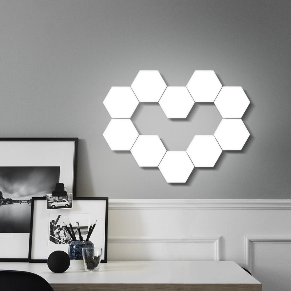 Bricolage lampe quantique LED lampe hexagonale sensible au toucher modulaire veilleuse magnétique hexagones décoration créative applique murale
