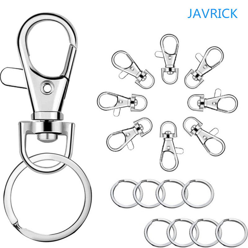 100 stk nøglering kroge med nøgleringe nøglering klip krog med ring til lanyard smykker fremstilling gør selv-håndværk smykker fund