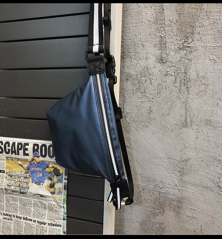 Mulheres diagonal saco de peito à prova dsmall água pequena cintura saco do mensageiro esportes ao ar livre maré marca japonês ins noite equitação reflexivo: Azul