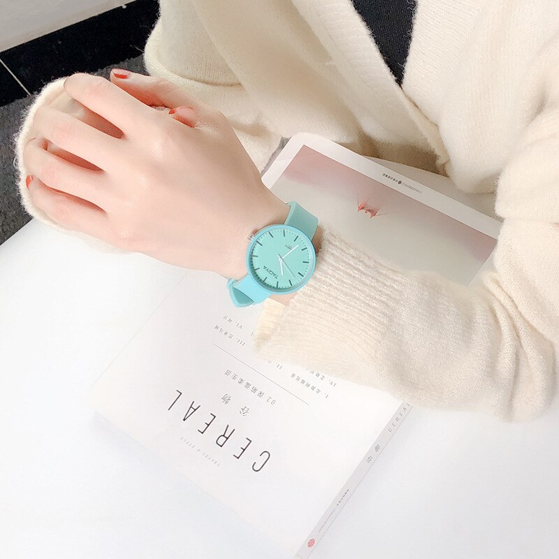 Relojes de Ins para mujer, de Color caramelo reloj de pulsera, reloj de silicona gelatinosa coreano, para mujer: 03