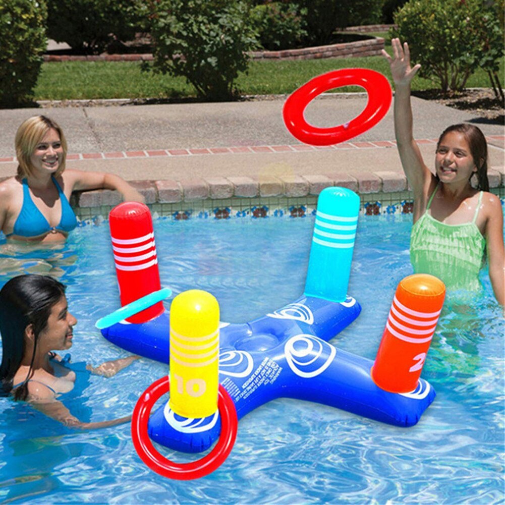 Pvc Opblaasbare Cross Ring Met 4 Cirkels Volwassenen Kinderen Zomer Strand Water Play Game Drijvende Outdoor Zwembad Ringen
