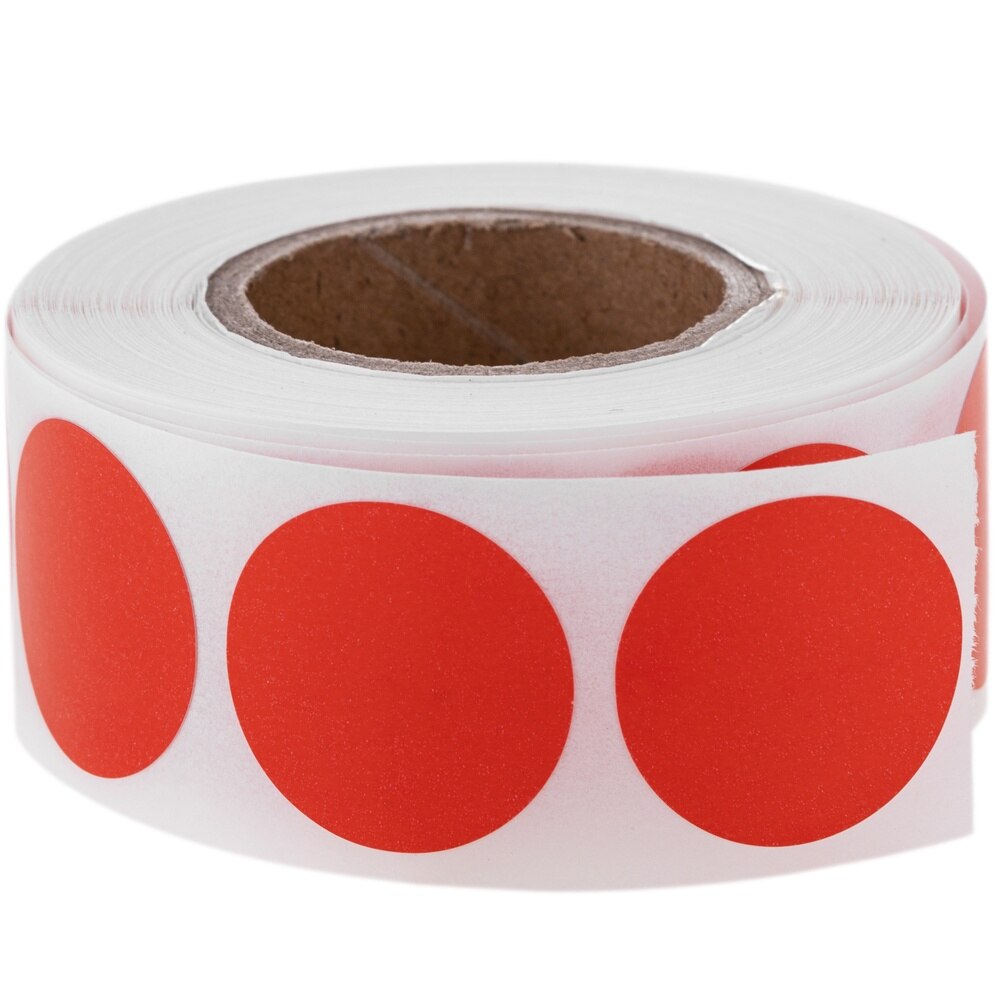 PrimeMatik-500 roll red round adhesive labels 19 mm