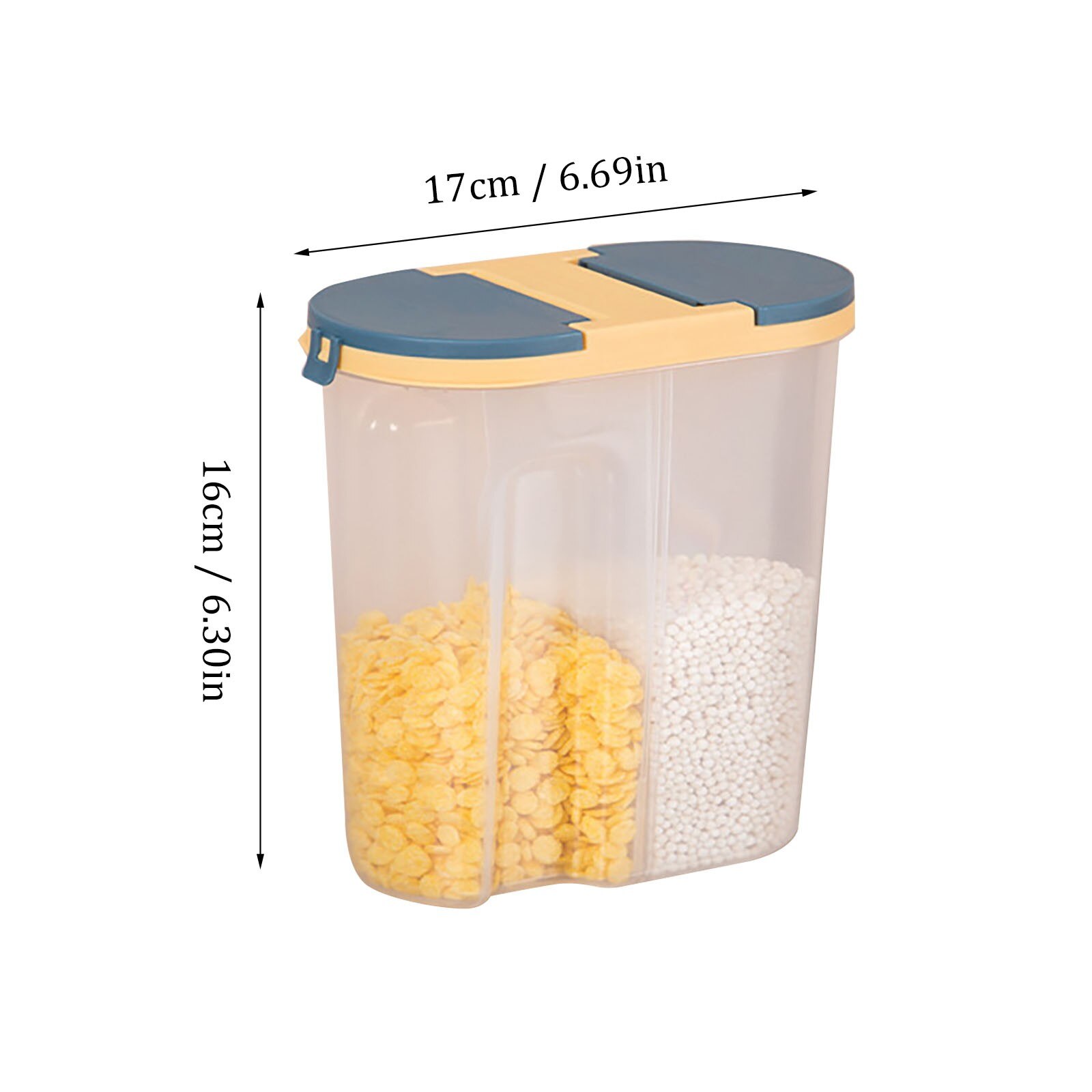 Airtight Food Storage Containers Clear Cereal Dispenser Box Can with Lids Plastic Sealed Separated Dry Goods Food Storage Tank: Default Title