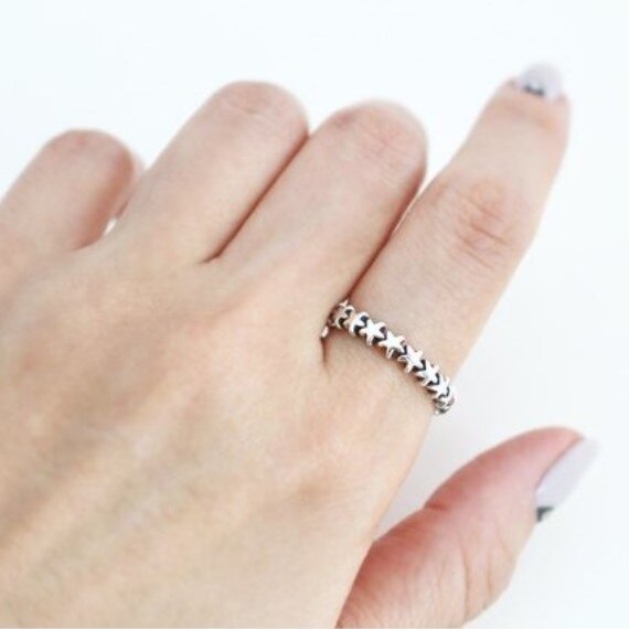 Huitan Paar Band Ring mit Stern frauen Schmuck Beste Valentines für Liebhaber Minimalistischen Stil Ringe Whosale