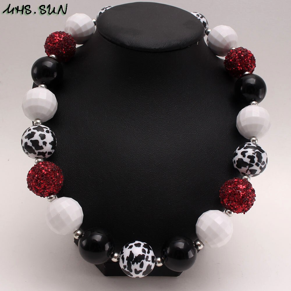 Mhs. Zon Kind Meisjes Chunky Kralen Ketting Handgemaakte Peuter Kralen Ketting Kids Chunky Partij Sieraden 1Pc