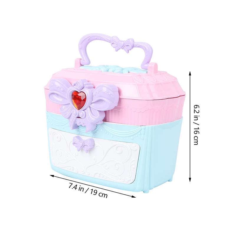 1 Set Simulation Cosmetic Box Makeup Box Toy Girl'S Handheld Suitcase Plaything Pretend Play Beauty & Toys With Music