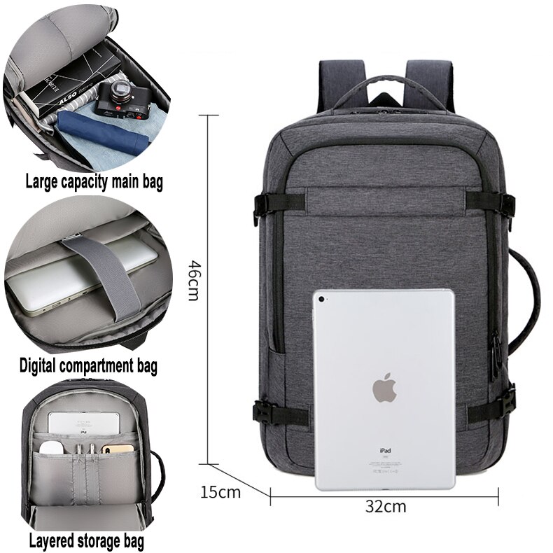 Sac à dos de voyage pour homme sac d'ordinateur en Polyester sacs à dos d'ordinateur portable pour homme
