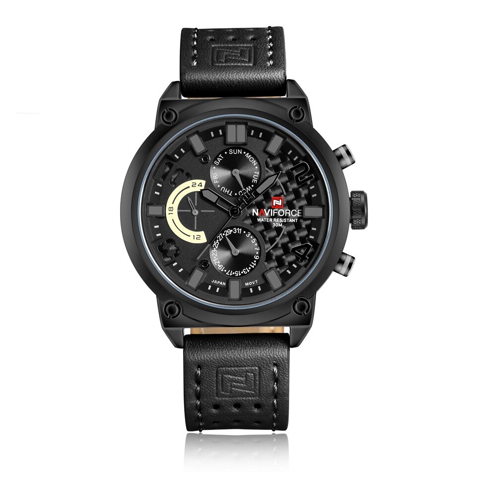 NAVIFORCE9068 Men's Water Belt Watch Quartz Watch Men's: Silver