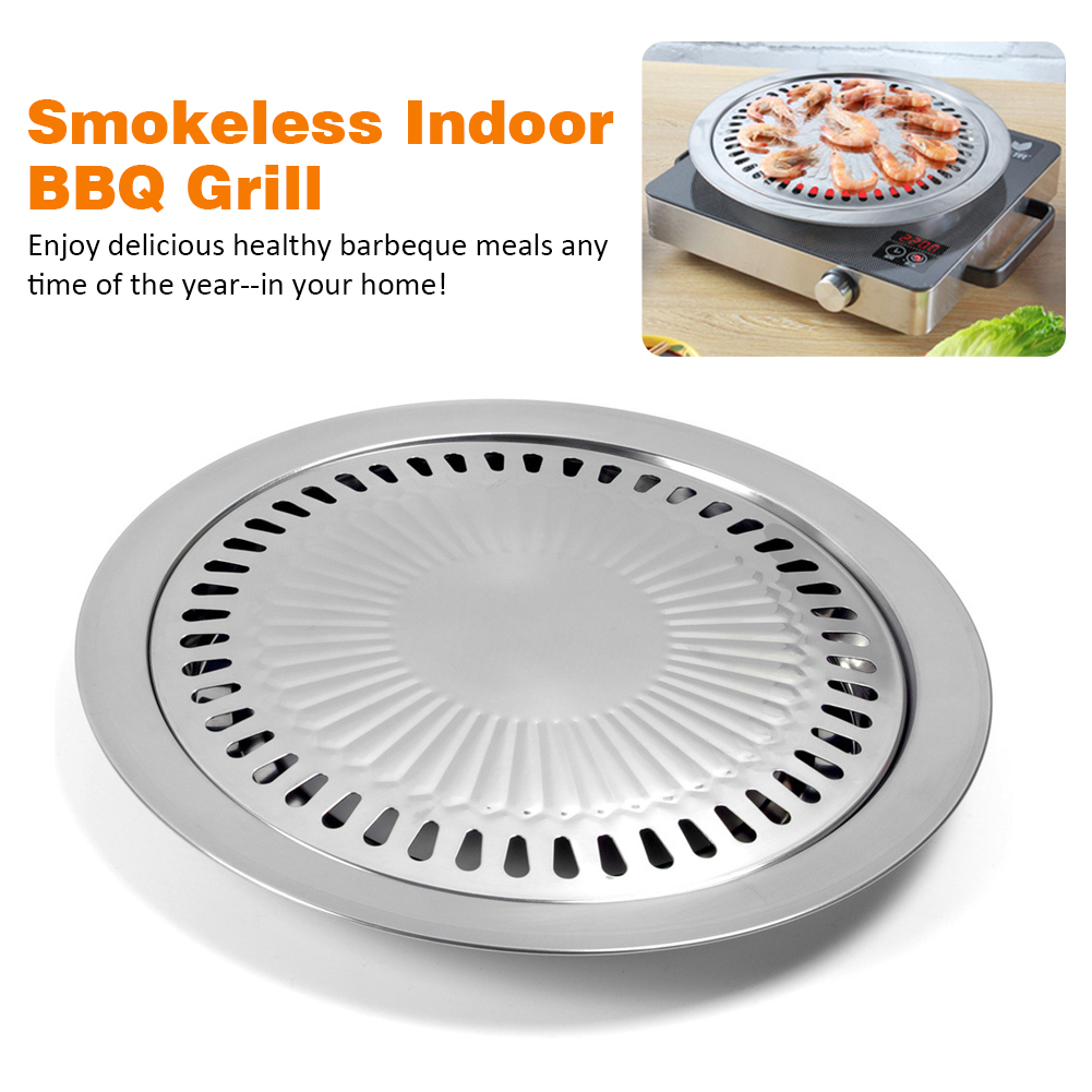 Cooking Smokeless Outdoor Camping Plate Food Stainless Steel Non Stick Portable House Grill BBQ Grill Tray BBQ Grill REUSEABLE