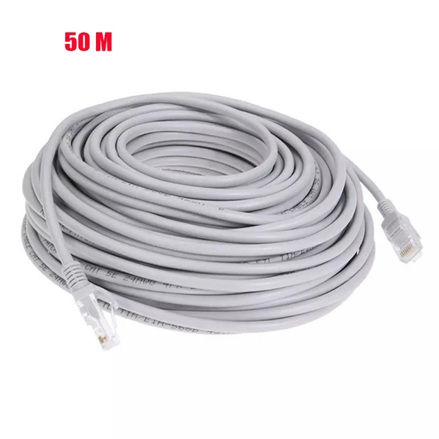 Cable Ethernet De Alta Velocidad Cat5e RJ45 Cable De Red LAN Enrutador De Ordenador Cable De conexión, 1M/5M/10M/15M/20M/30M/50M: Blanco