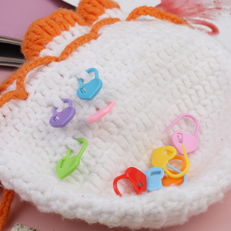 500Stck bunt Sicherheit Stifte Plastik Clips Marker Stifte Pro Stricken überqueren Stich Halter Handwerk DIY Nähen Bausatz Brosche Zubehör