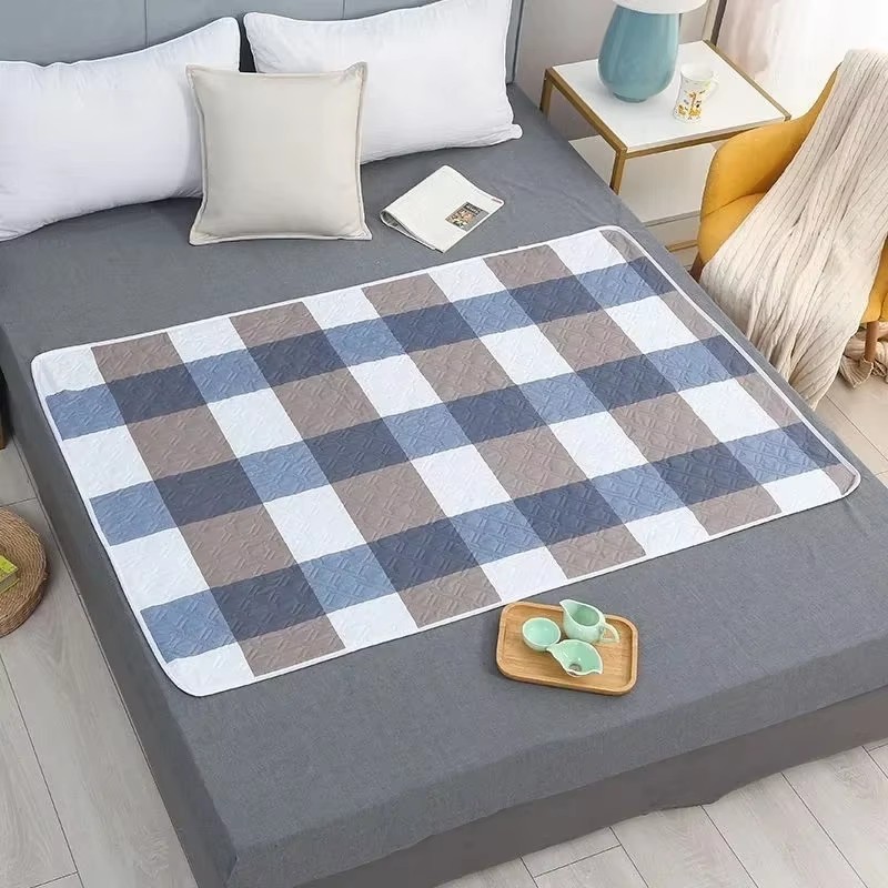 Waterproof Washable Mattress Urine Mat Elder Incontinence Pad Bed Protector Adult Diaper Nappy Beding Sheet Cloth Breathable: 140x190cm / Red