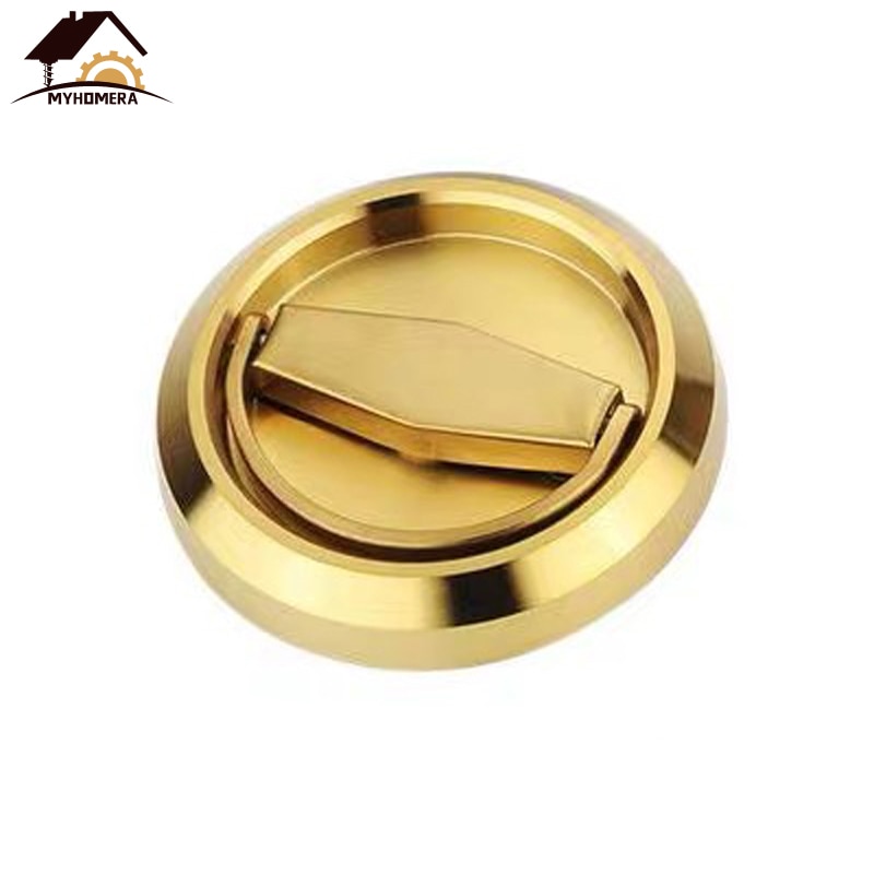 Myhomera Hidden Door Handles Stainless Steel 304 Recessed Invisible Handle Cabinet Pulls Fire Proof Door Disk Room Round Ring