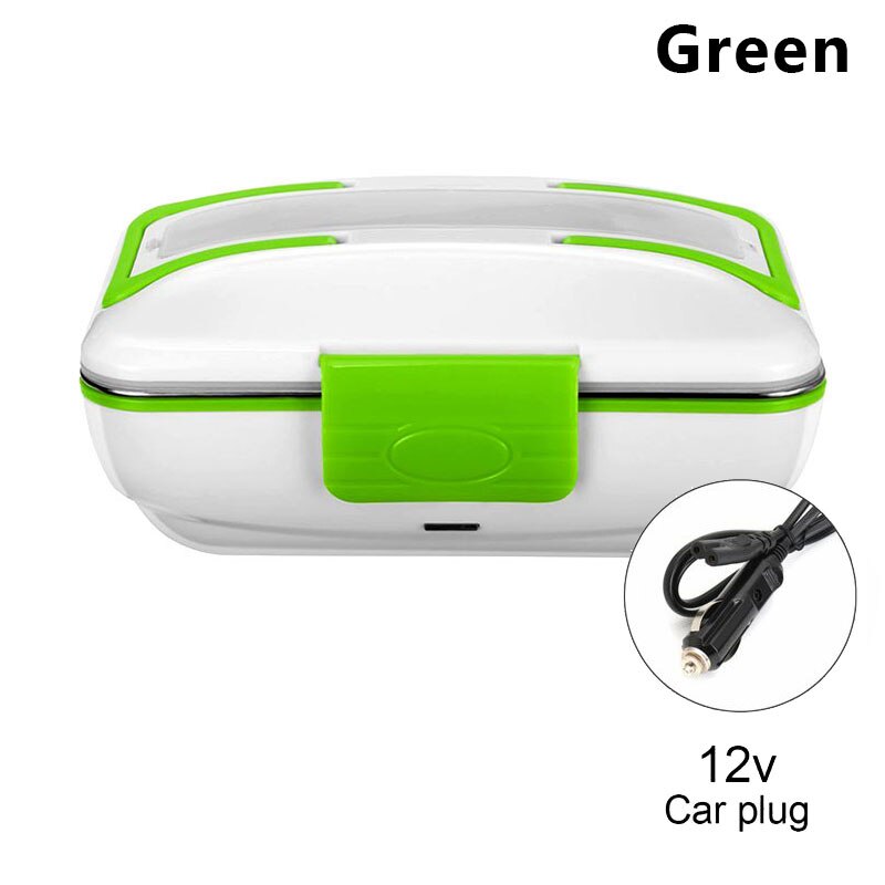 110V/12V Portable Electric Heating Lunch Box Food Warmer Heater Container & LunchBox: 12V Green