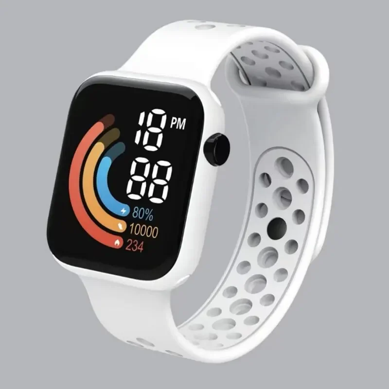 YIKAZE LED Digital Watch for Kids Sports Waterproof Digital Watches Boy Girl Childrens Silicone Watch Electronic Clock: COLOR
