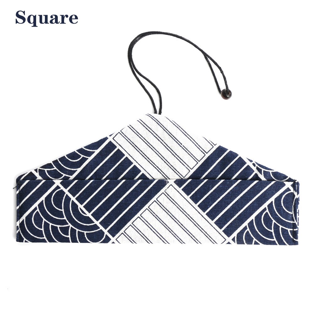 1 SET Pack Tea Scoops Desserts Fruits Serving Travel Dinnerware Suit Spoon Fork Portable Tableware Wooden Cutlery Sets Cloth Bag: Square