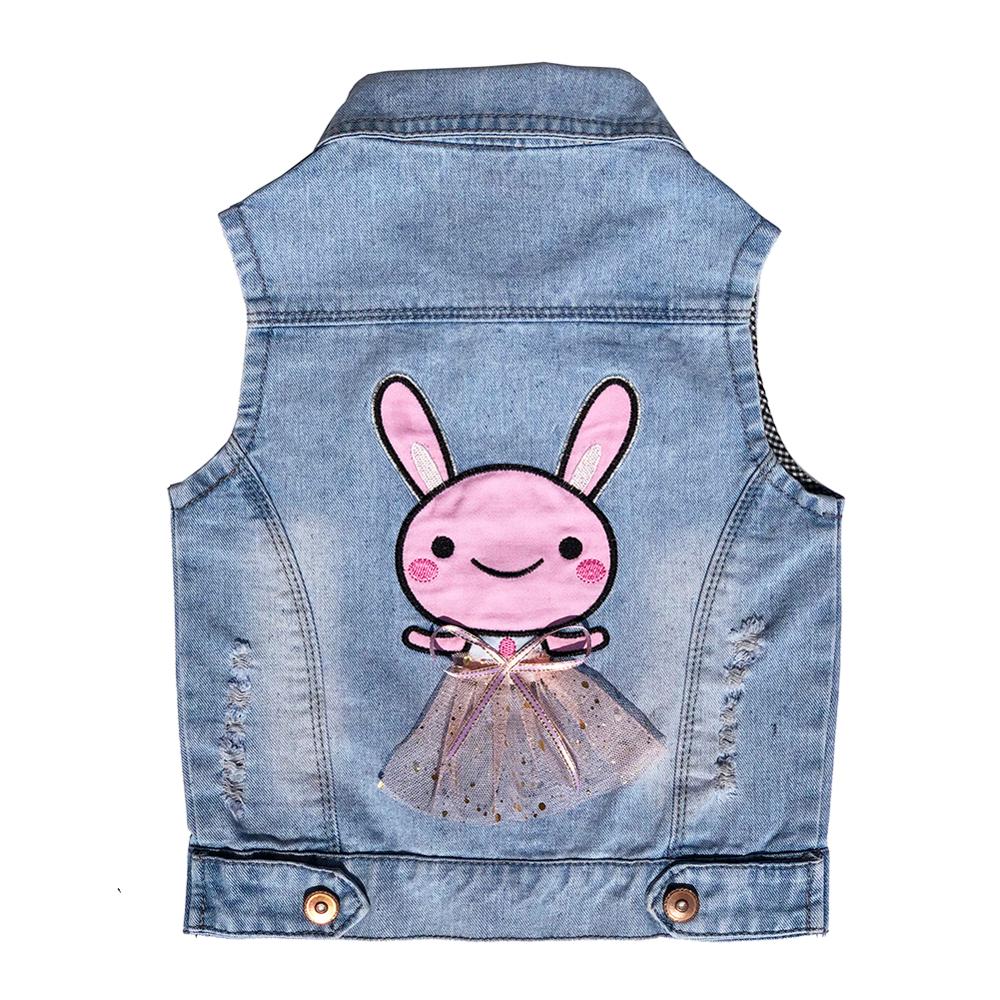 Gilet de printemps-automne pour enfants de 2-5 ans, manteau en Denim, petites filles