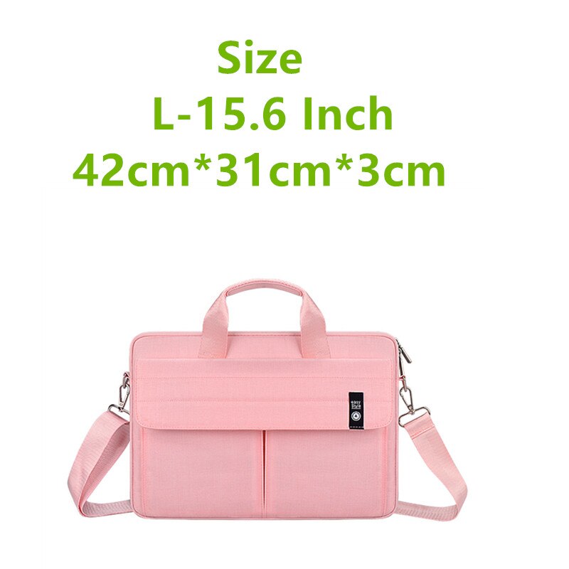 Frauen Männer Laptop Tasche Notizbuch-tasche Aktentasche für 13 15 15,6 Zoll Computer Multifunktions Handtaschen Schulter Tasche Totes: L-15.6 Zoll-Rosa