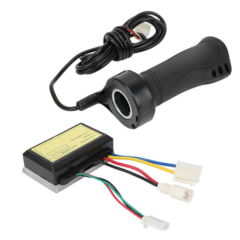 E-Bike Controller Stuur Set 12V 250W Elektrische Fiets 3-Wired Borstel Controller Extended Cable Twist throttle Stuur Set