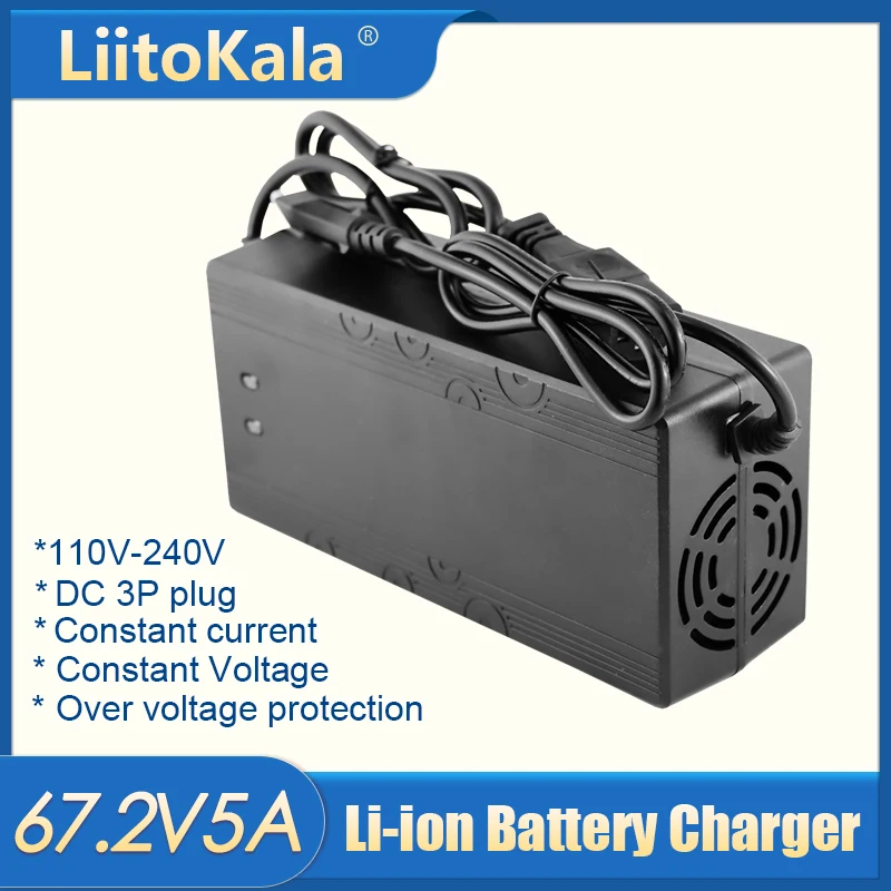 24V/42V/54.6V/67.2V/84V 5A Battery Charger 36V/48V/60V/72V 5A Li-ion Charger for 7S 10S 13S 16S 20S ebike Scooter battery pack: Yellow