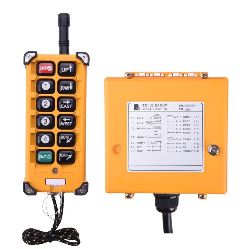 8 Channels single speed Industrial Wireless Radio remote controller switch speed control Hoist Crane Control Lift Crane F23 A++S